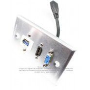 Placa Tapa Vga + HDMI 4k + USB 3.0 Aluminio
